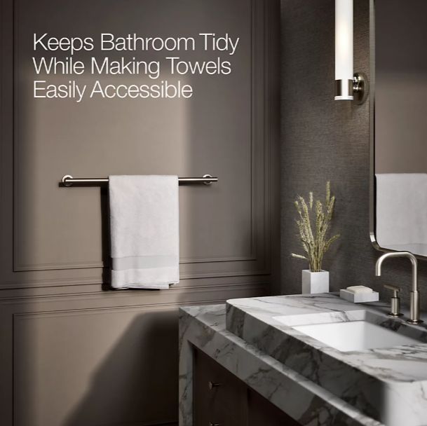 KOHLER® Purist® Vibrant Brushed Nickel 24" Towel Bar-3