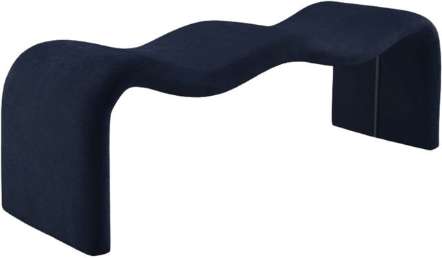 Meridian Furniture Willow Navy Chenille Bench-0