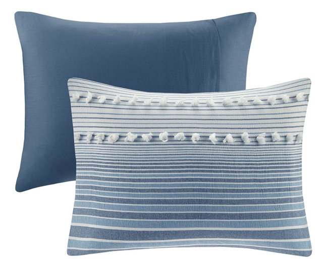Olliix by Urban Habitat Calum Navy Twin/Twin XL Cotton Jacquard Comforter Set-1