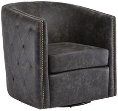 Signature Design by Ashley® Brentlow Distressed Black Swivel Chair