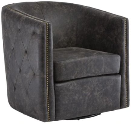 Signature Design by Ashley® Brentlow Distressed Black Swivel Chair-0