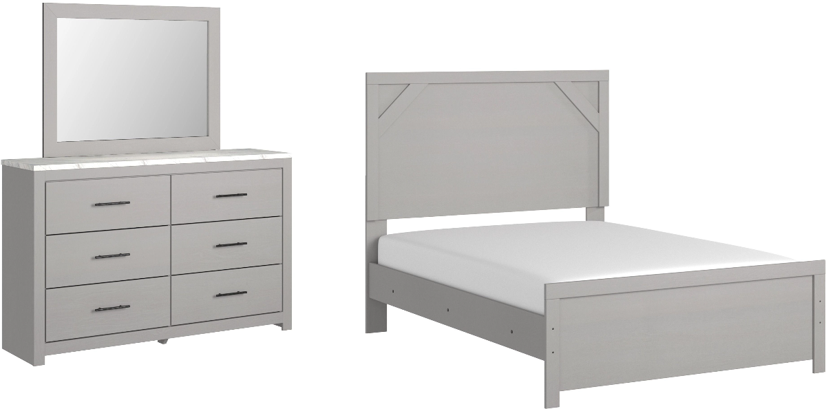 Cottonburg Full Panel Bed - Light Gray/White Cottonburg Full Panel Bed - Light Gray/White