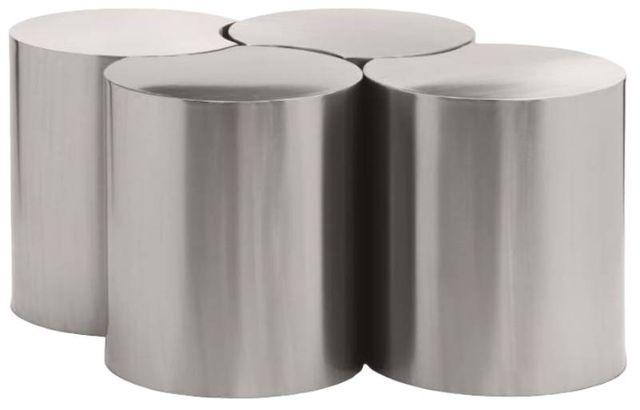 Meridian Furniture Dimple 4-Piece Silver 20" Modular Nesting Coffee Table Set-0