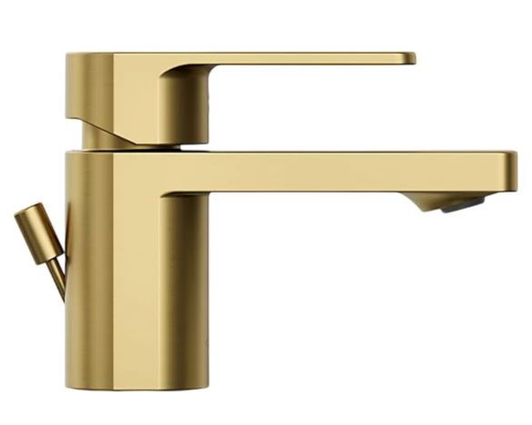 KOHLER® Parallel® Vibrant Brushed Moderne Brass Low Single-Handle Bathroom Sink Faucet-2