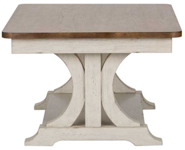 Liberty Furniture Farmhouse Reimagined Chestnut Cocktail Table with Antique White Base-3
