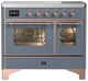 Ilve® Majestic III 40" Blue Gray Pro Style Induction Range with Triple Glass Door and Copper Trim-0