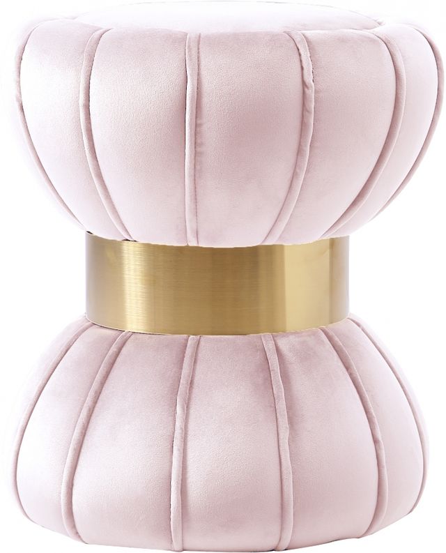 Meridian Furniture Vino Pink Velvet Stool-0