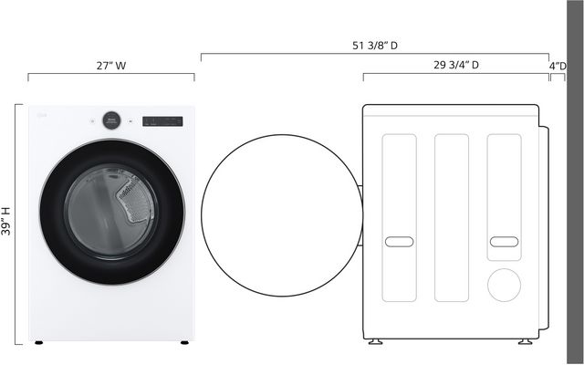 LG 7.4 Cu. Ft. White Front Load Electric Dryer-7