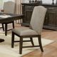 Furniture of America® Faulk 6-Piece Espresso Dining Table Set with Warm Gray Side Chair-4