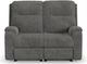 Flexsteel® Penn Coal Power Reclining Loveseat with Power Headrests and Lumbar-2