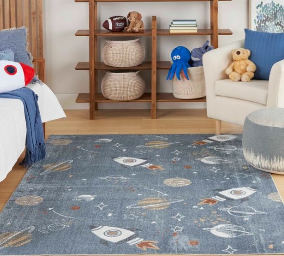 Nourison Home™ Astra Machine Washable Blue Multicolor 5'x7' Area Rug-3