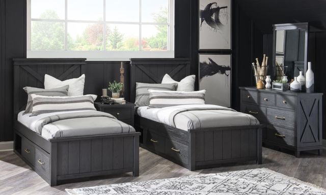 Legacy Kids Teen Flatiron Black Twin Panel Bed-1