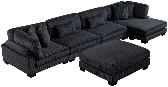 Homelegance® Traverse 5-Piece Black Modular Sectional with Reversible Chaise and Ottoman-0