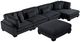Homelegance® Traverse 5-Piece Black Modular Sectional with Reversible Chaise and Ottoman-0