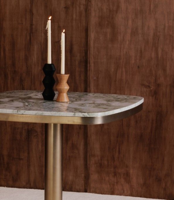 Moe's Home Collection Sequence Brown Small Wooden Candle Holder-3