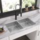 Elkay Crosstown® Polished Satin 33" x 22" 1-Hole Equal Double Bowl Dual Mount ADA Sink Kit-3