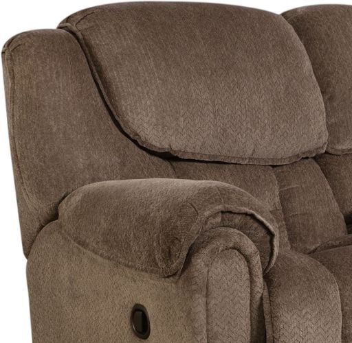 HomeStretch Del Mar Taupe Manual Rocking Reclining Loveseat with Console-1