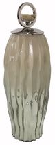 A & B Home Celine Silver/White Medium Lidded Jar -0
