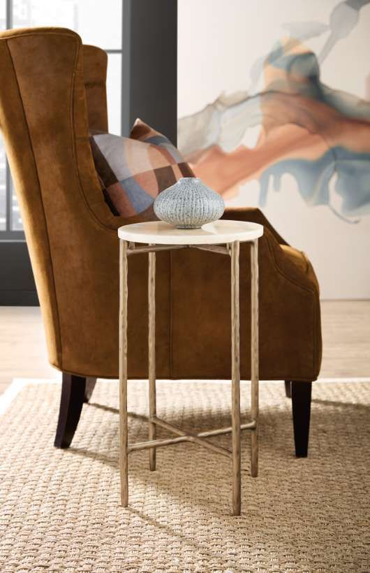 Hooker® Furniture Melange Natural Spot Table with Gold Base-1
