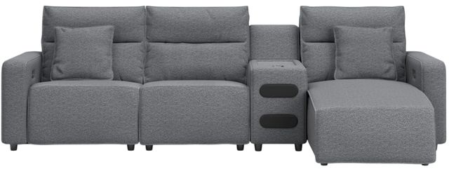 Signature Design by Ashley® Modmax II 4-Piece Pepper/Salt Power Reclining Right-Arm Facing Sectional and Chaise with Audio Console-0