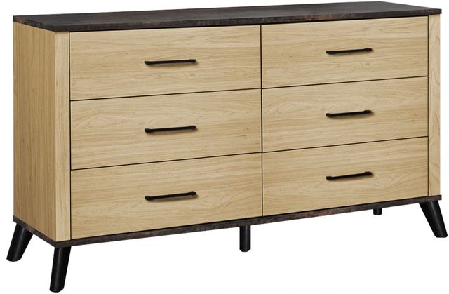 Monarch Specialties Inc. Light Oak/Rustic Oak Dresser-0