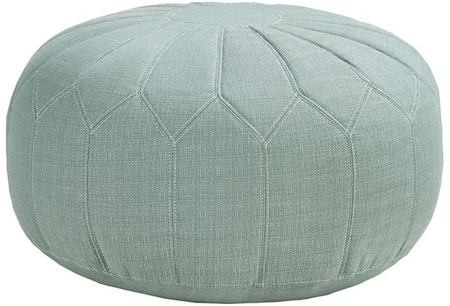 Olliix by Madison Park Seafoam Kelsey Round Pouf Ottoman-0