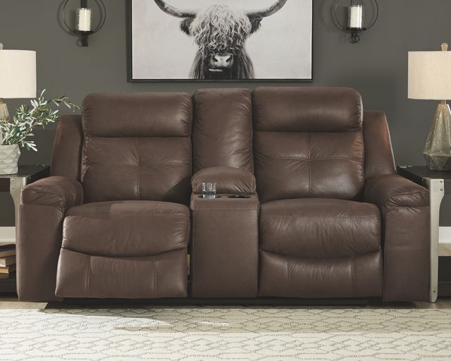Signature Design by Ashley® Jesolo Coffee Double Reclining Loveseat with Console-3