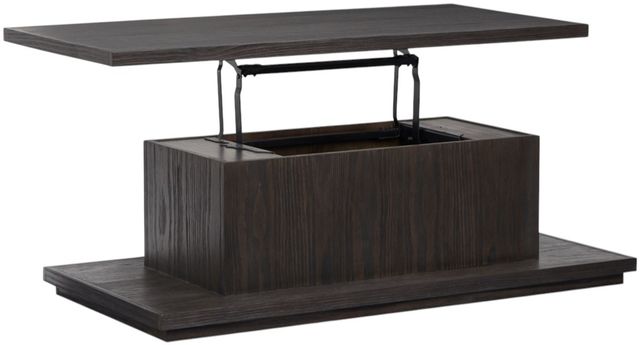 Magnussen Home® Shaffer Velvet Roast Brown Lift Top Storage Cocktail Table with Casters-4