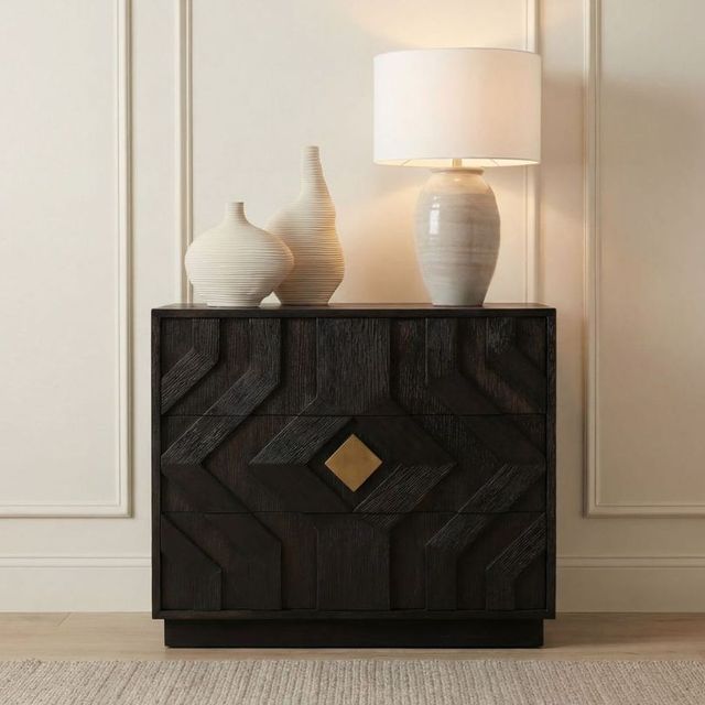 Uttermost® Faulkner Black 3-Drawer Modern Chest-1