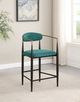 Coaster® Tina 2-Piece Black/Green Upholstered Counter Stool Set-1