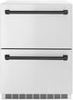 ZLINE Autograph Edition Touchstone 4.6 Cu. Ft. Stainless Steel Outdoor-Rated Refrigerator Drawers with Matte Black Handles-0