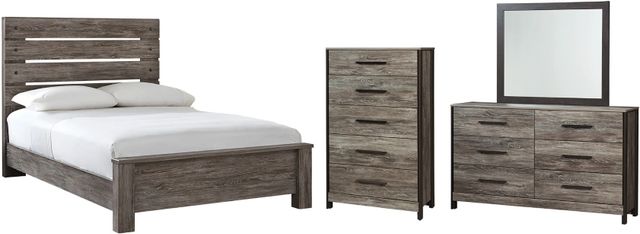 Signature Design by Ashley® Cazenfeld 4-Piece Black/Gray Full Panel Bed Set-0