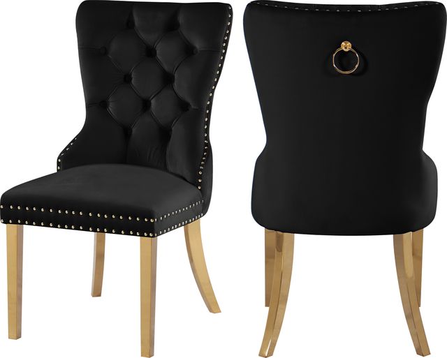 Meridian Furniture Carmen Black Velvet Dining Chair-3