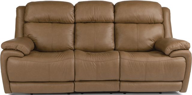 Flexsteel® Elijah Beige Power Reclining Sofa with Power Headrest-1