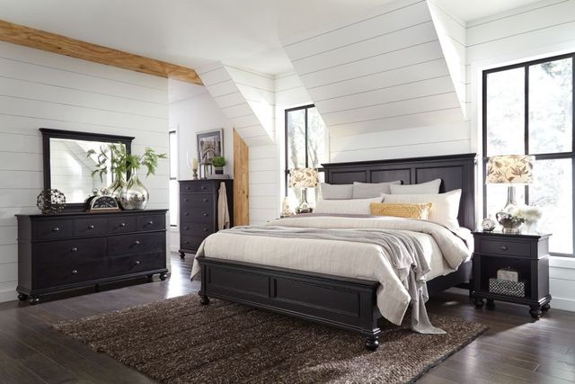 aspenhome® Oxford Black King Panel Bed-2