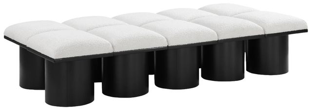 Meridian Furniture Pavilion 10-Piece Cream/Black 78" Modular Bench Set-0