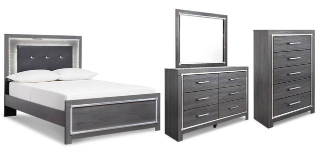 Signature Design by Ashley® Lodanna 4-Piece Gray Queen Panel Bed Set-0