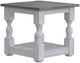 International Furniture Direct Stone Weathered Gray End Table with Ivory Antiqued Base-0