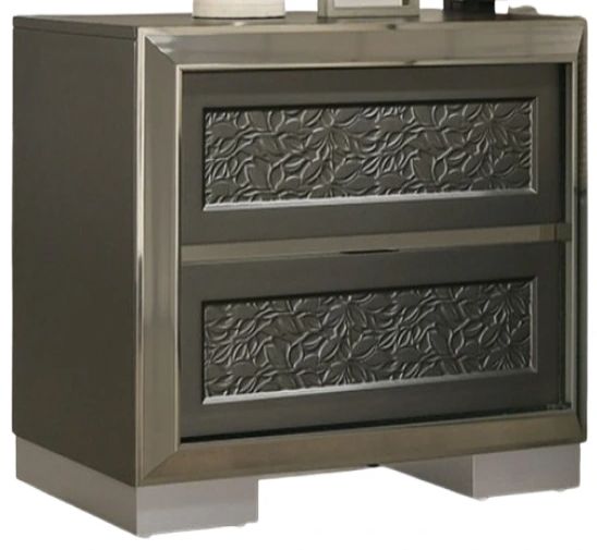 Furniture of America® Leyland Dark Gray Nightstand-0