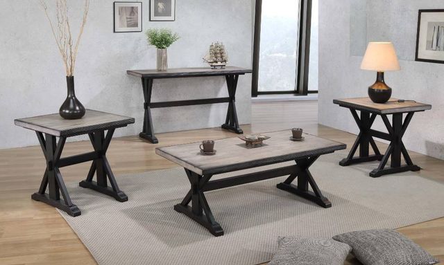 Urban Styles Furniture Orlando Smoke Gray End Table with Cappuccino Base-1