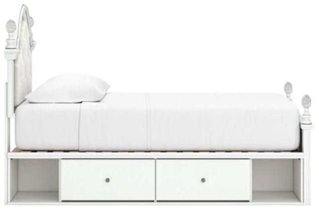 Signature Design by Ashley® Kozlani White Twin Upholstered Panel Storage Bed-2