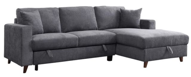Mazin Furniture Jordan 2-Piece Dark Gray Right-Arm Facing Pullout Sleeper Sectional and Storage Chaise-1