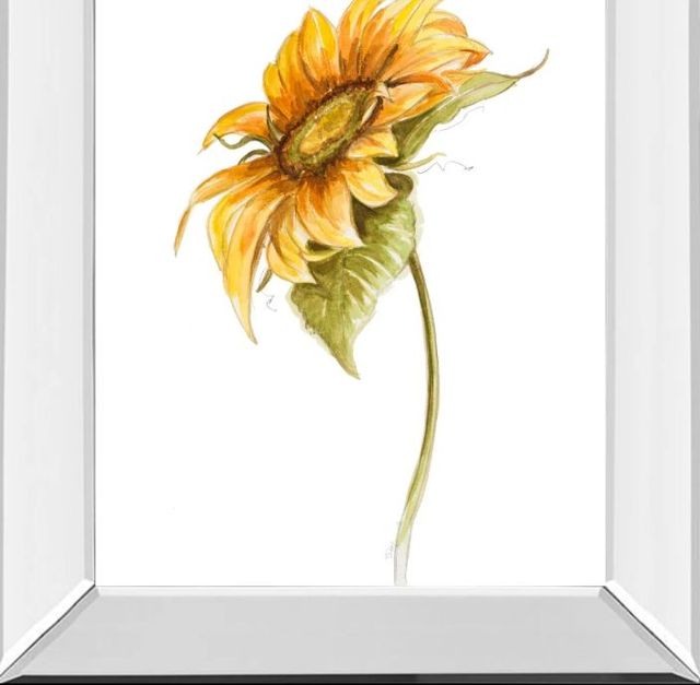 Classy Art Harvest Gold Sunflower I by PatriciaPinto Mirror Framed Wall Art-1