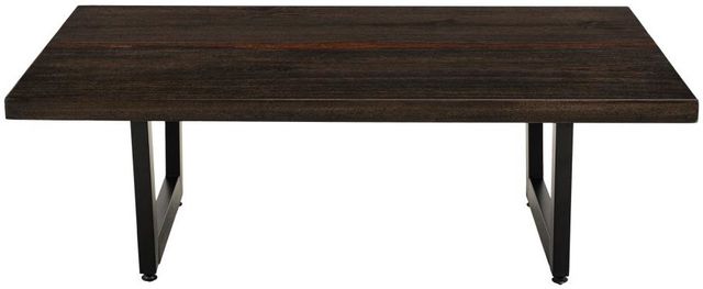 International Furniture Direct Raramuri Stained Dark 47" Cocktail Table with Black Base-3