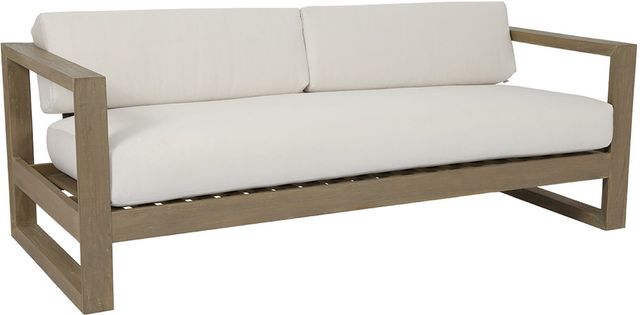 Sunset West Coastal Beige/Natural Fabric/Teak Outdoor Sofa-0