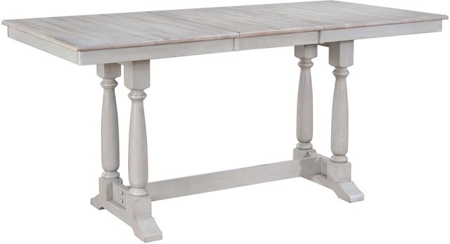 Winners Only® Ridgewood Oat 78 " Tall Dining Table with Butterfly Leaf and Gray Base