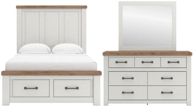 Benchcraft® Savonport 3-Piece Brown/White Full Panel Storage Bedroom Set-0
