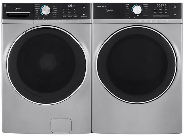 Midea® 5.2 Cu. Ft. Front Load Washer & 8.0 Cu. Ft. Gas Dryer Graphite Laundry Pair-0