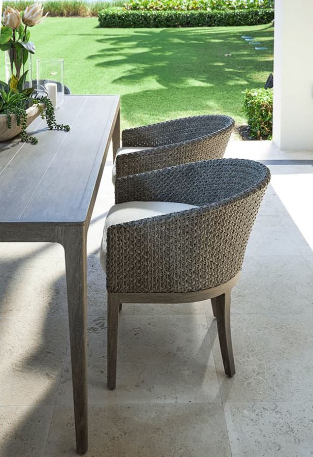 Lane Venture® Lenox Hill Quarry Hand Woven Wicker Outdoor Dining Chair-2