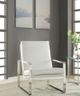 ACME Furniture Rafael White Accent Chair with Stainless Steel Base-1